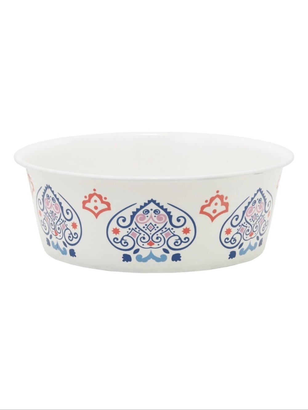 Bohemian Mon-skid Bowl with Blue and Red Pattern For Cats Or Dogs 6 Cups